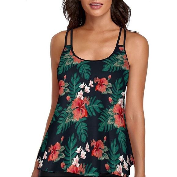 NEW Tankini Swimsuits Flowy Swimwear Bathing Suit TOP ONLY 2X - Picture 1 of 5